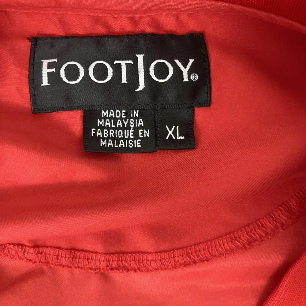 FootJoy Pullover Jacket Mens XL Red Short Sleeve Golf Windbreaker Generals Ridge